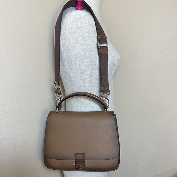 Michael Kors Collection Mia Burnished Calf Leather shoulder satchel crossbody - Picture 7 of 16